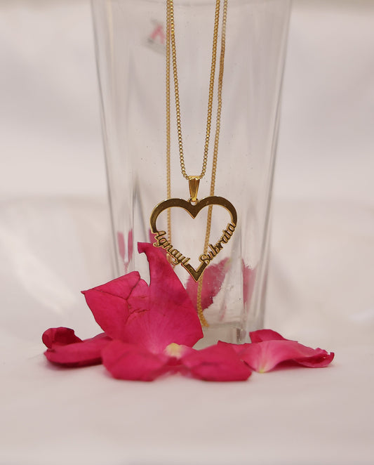 Personalized Couple Name Heart Necklace