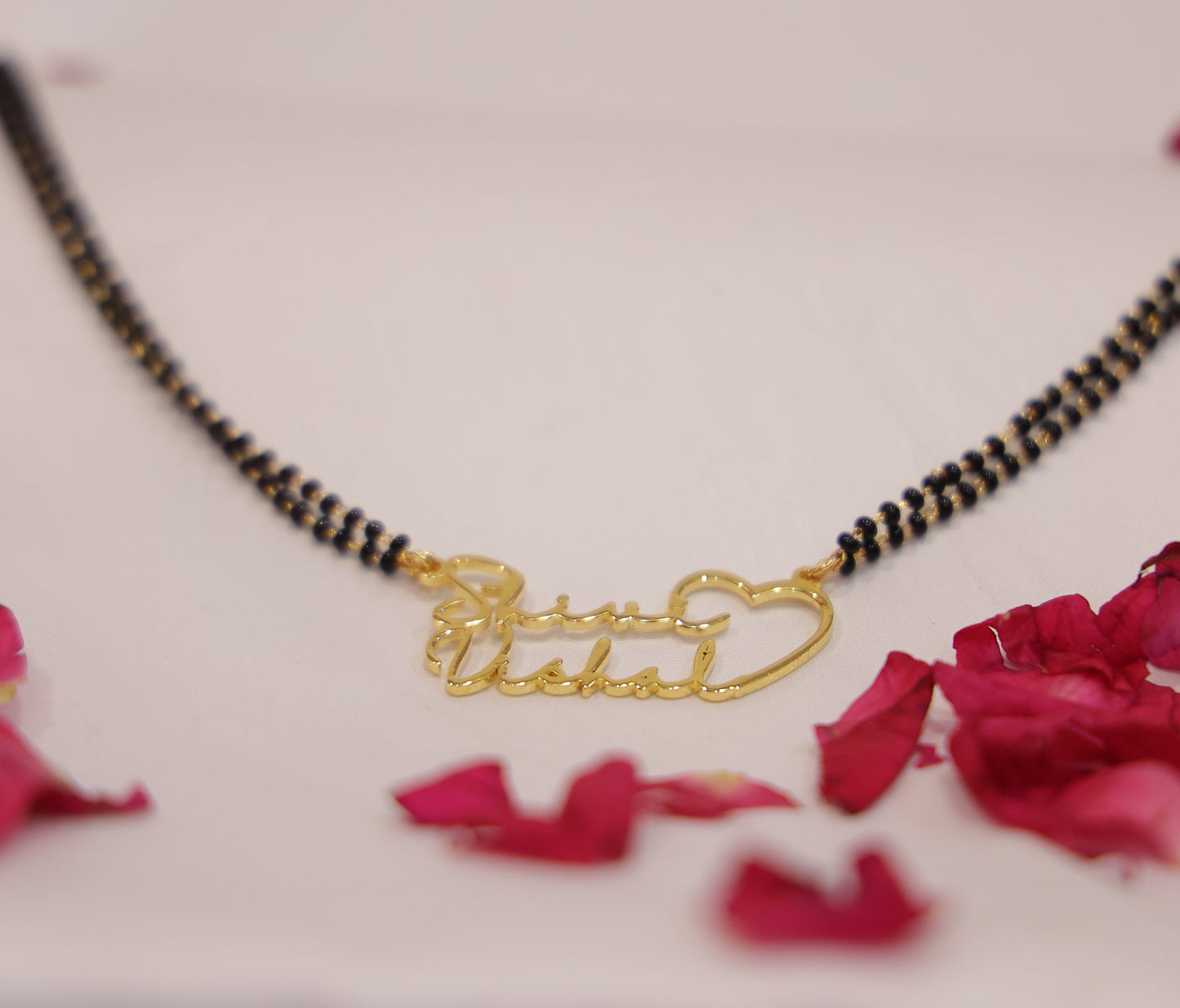 Elegant Couple Name Mangalsutra with Heart