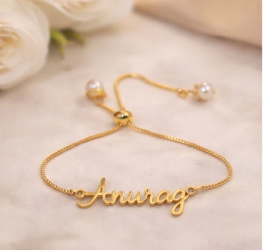 Personalised Name Bracelet -  24k Gold Finish