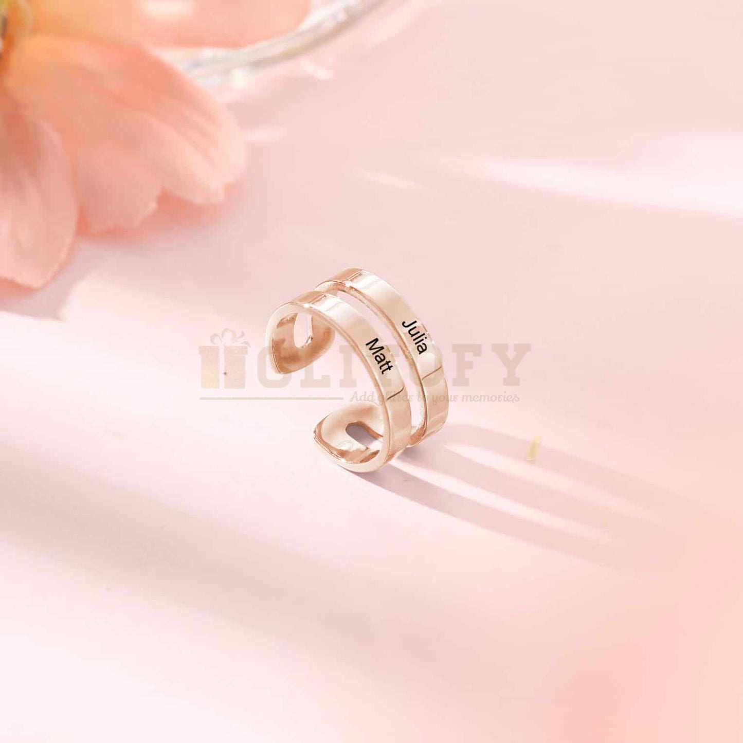 Couple Engraved Name Ring - adjustable - Glitofy