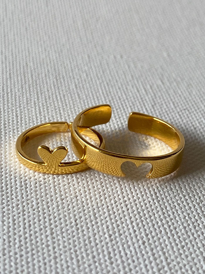 Couple Heart Ring - adjustable - Glitofy