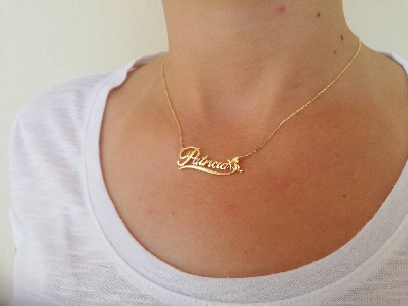 Dainty Customised Name Necklace with Butterfly 🦋 - Glitofy