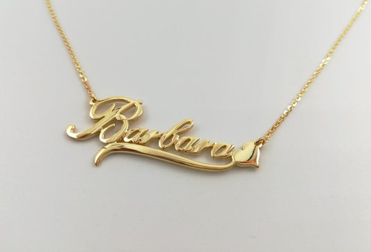 Glossy gold plated name necklace - Glitofy