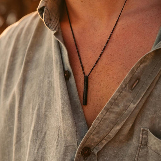 🖤 Personalized Vertical Bar Name Necklace for Men | Valentine’s Day Gift 🖤