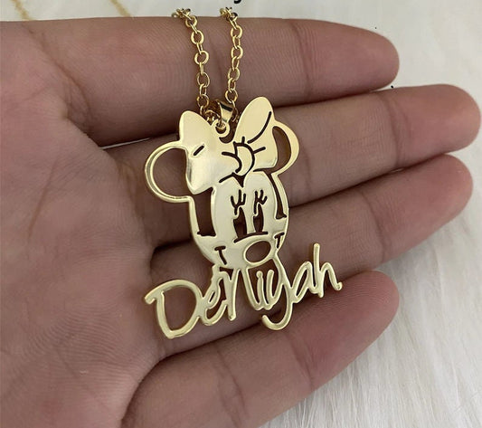 Minnie Mouse Personalized Necklace - Glitofy
