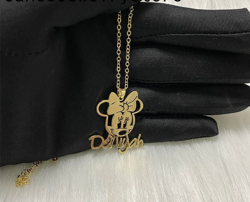 Minnie Mouse Personalized Necklace - Glitofy
