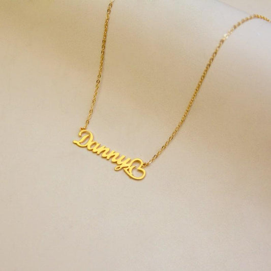 Customised Name Necklace with heart - Glitofy